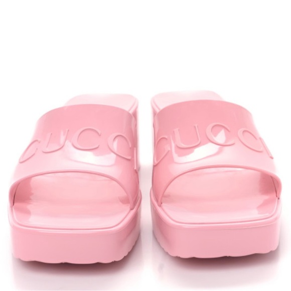 Rubber Gucci Womens Platform Sandals size: 40 EU/ 9.5 US in color: ‘Wild Rose’ - Picture 3 of 9